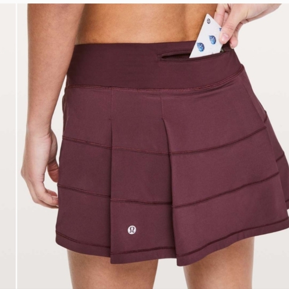 Lululemon Pace Rival Skirt Skort 8 Tall Dark Adobe 13" Excellent Condition - Picture 1 of 14